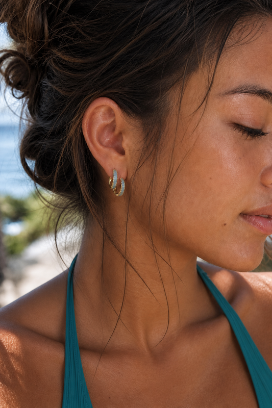 Turquoise Tide hoop earrings